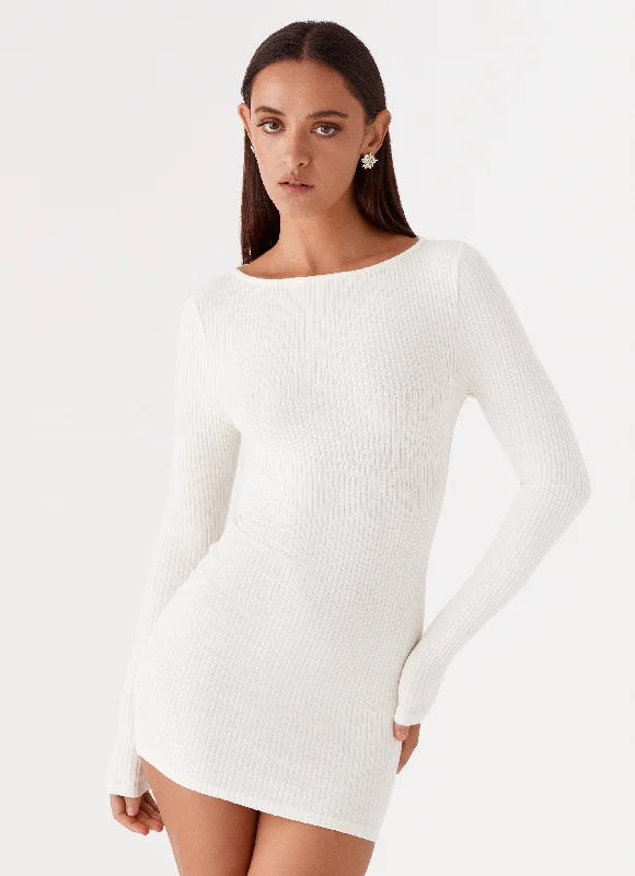 Allie Knit Mini Dress - Ivory