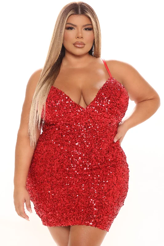 Call Me Princess Sequin Mini Dress - Red