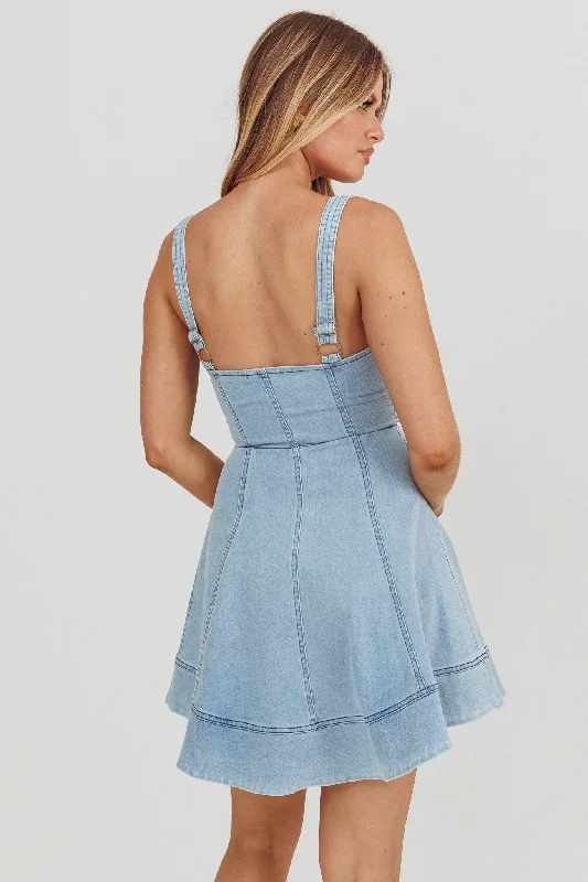 Emilio A-Line Mini Dress Denim