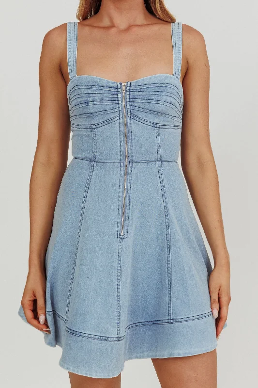 Emilio A-Line Mini Dress Denim