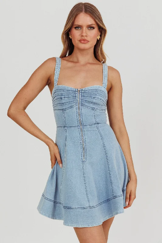 Emilio A-Line Mini Dress Denim