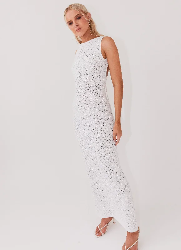 Etoile Knit Maxi Dress - White