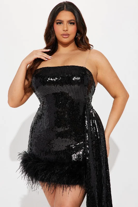 Favorite Reward Sequin Mini Dress - Black