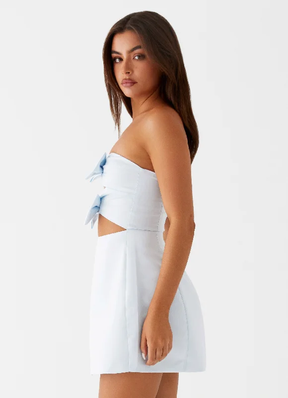 Girl Crush Bow Mini Dress - Blue