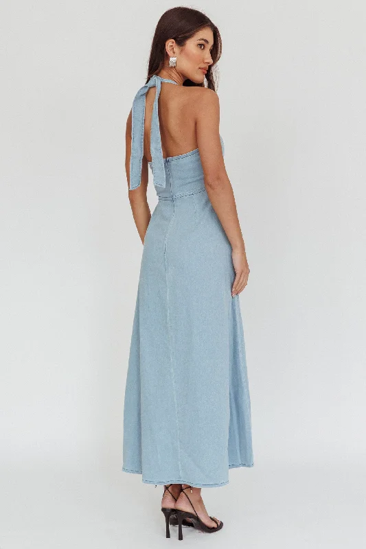 Lumi A-Line Maxi Dress Light Denim Blue