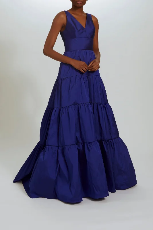 Taffeta V-neck Gown