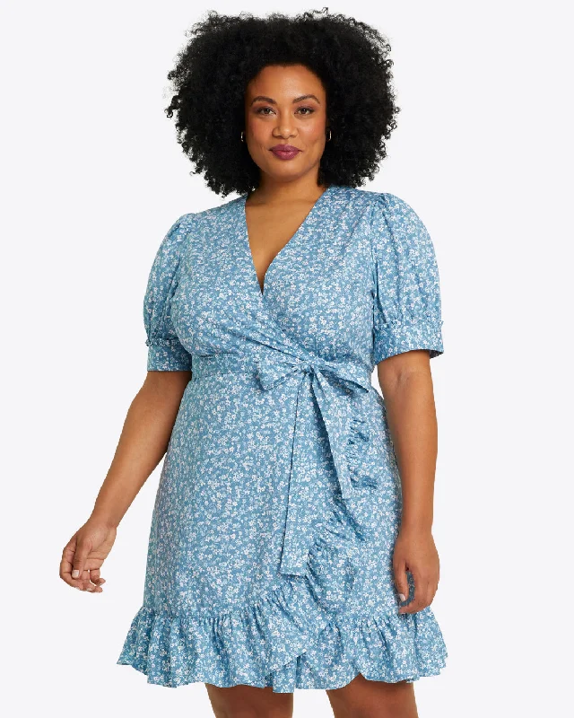 Reba Wrap Dress in Bluebell Floral