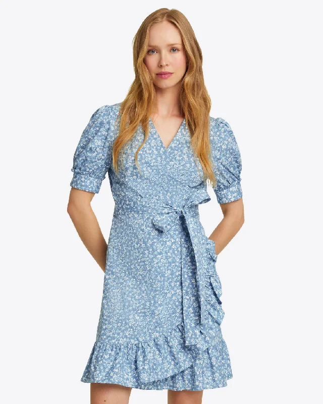 Reba Wrap Dress in Bluebell Floral