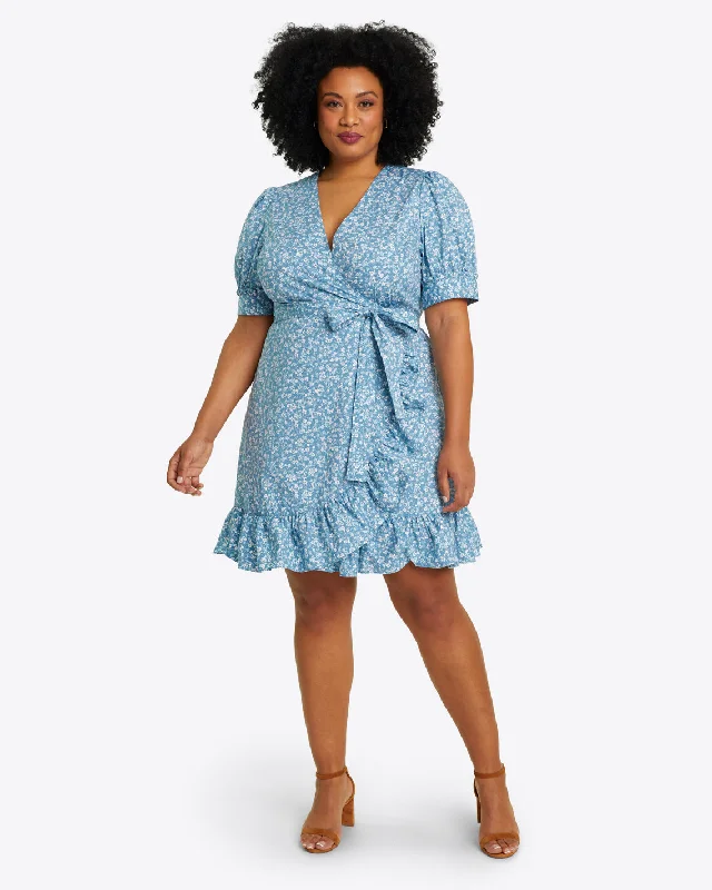 Reba Wrap Dress in Bluebell Floral